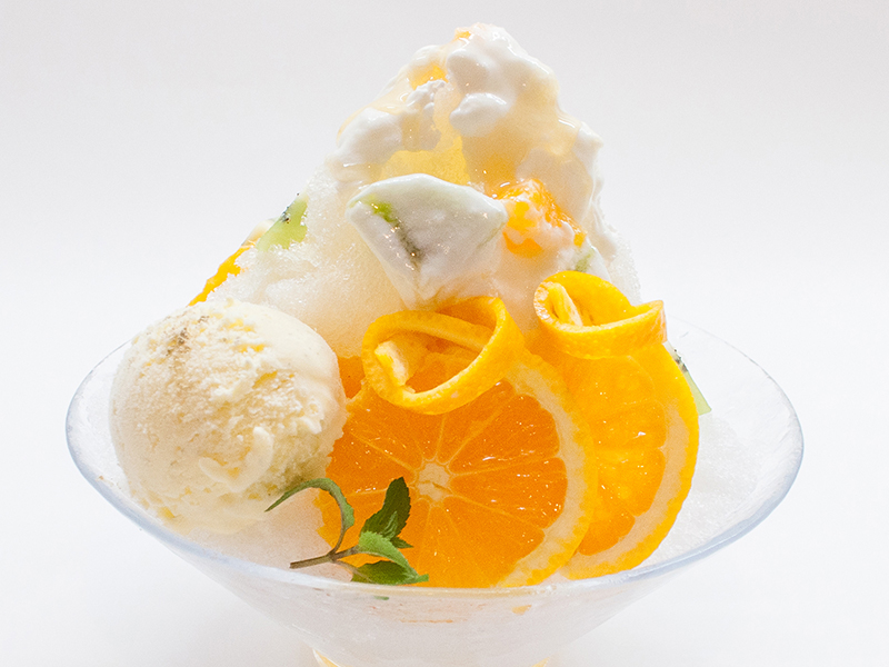 ふわふわかき氷 オレンジとヨーグルトのかき氷